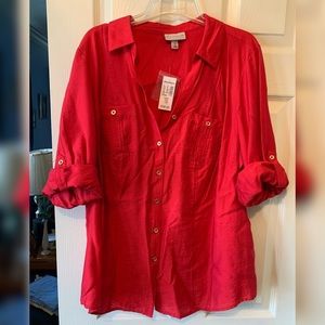 Dana Buchman Red Blouse